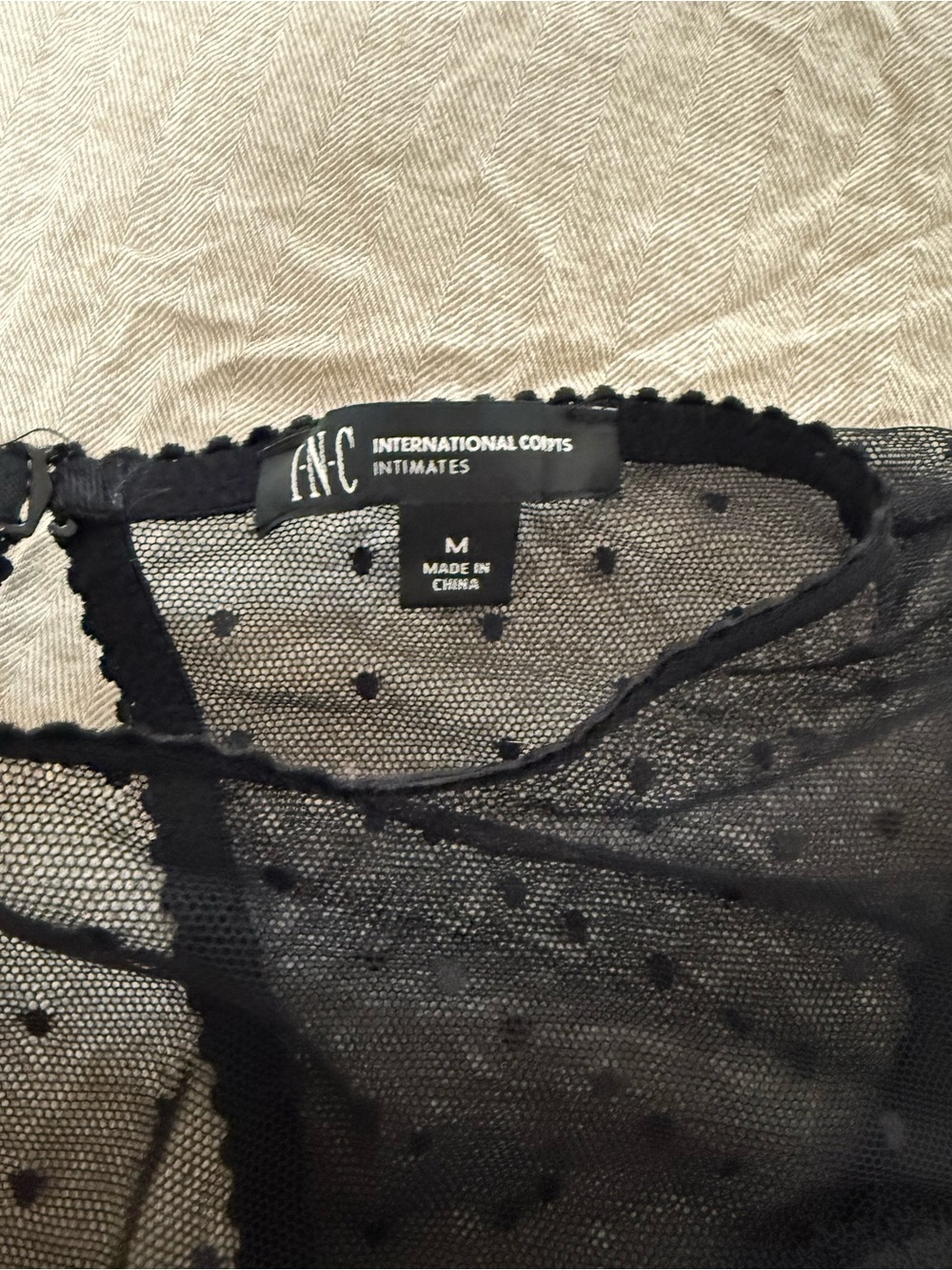INC International Concepts Black Lace Sheer Bodysuit - Picture 3 of 5